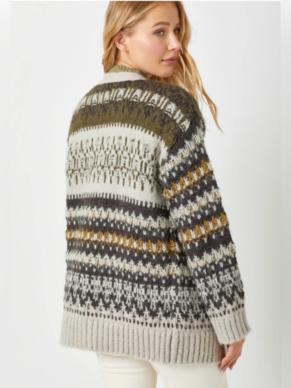 Mystree chunky knit cardigan oversized large - Picture 2 of 10